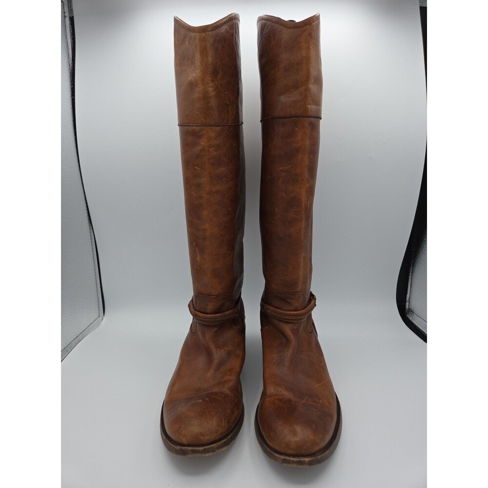 Frye Melissa Seam Riding Boot Cognac Leather Size 10 B 3475445 Riding Boot - Picture 3 of 8